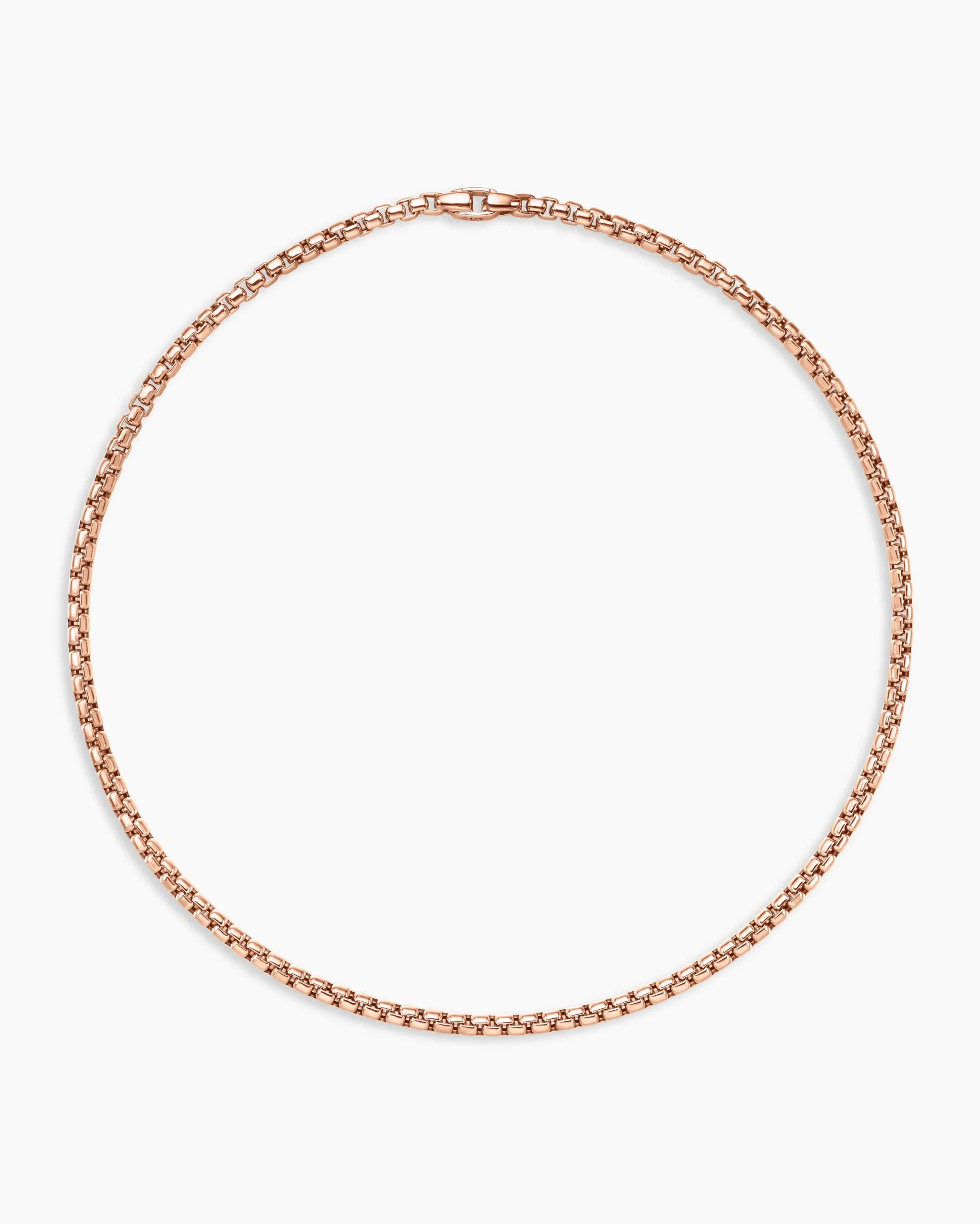 Box Chain Necklace 18K Rose Gold, 5mm