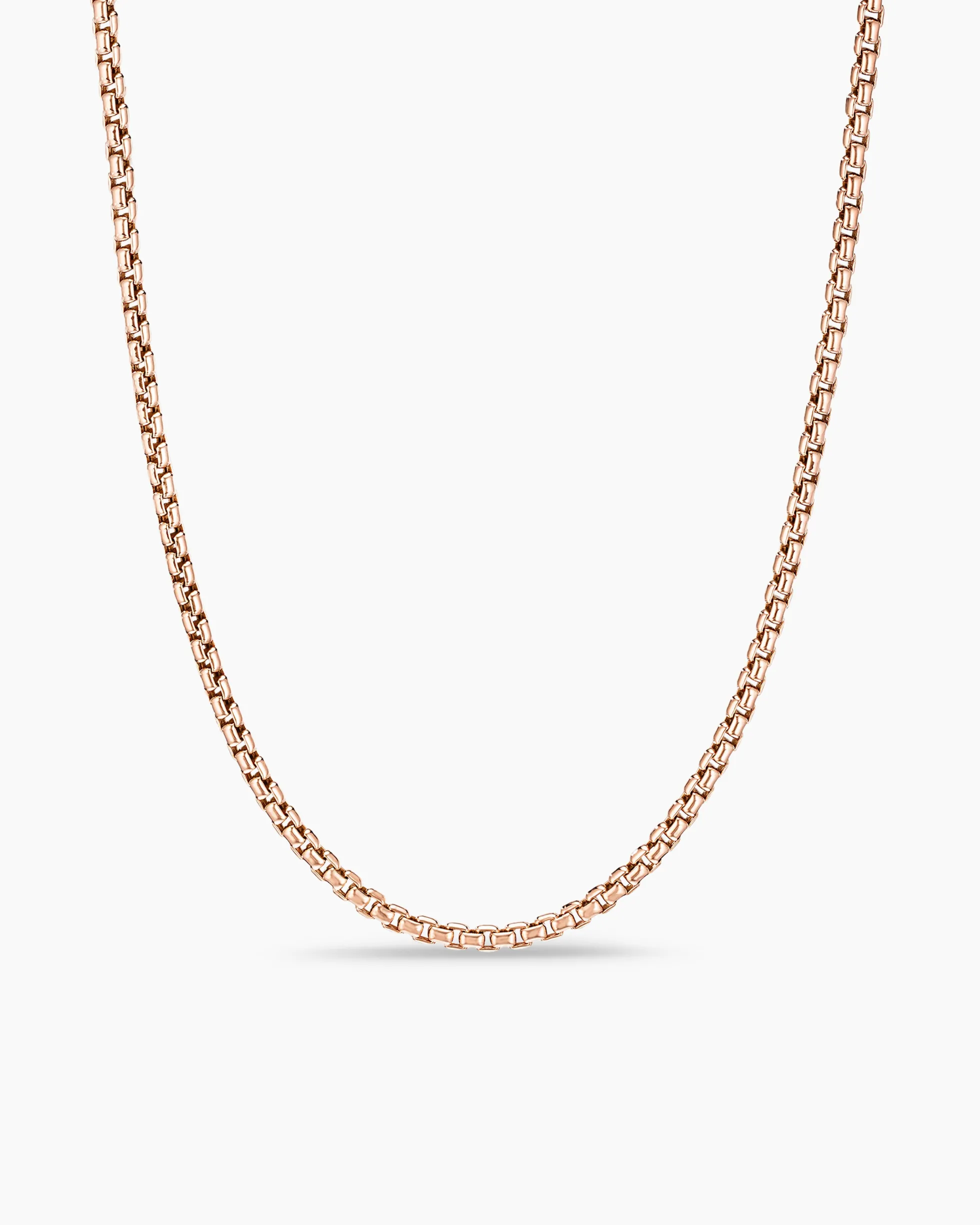 Box Chain Necklace 18K Rose Gold, 2.7mm