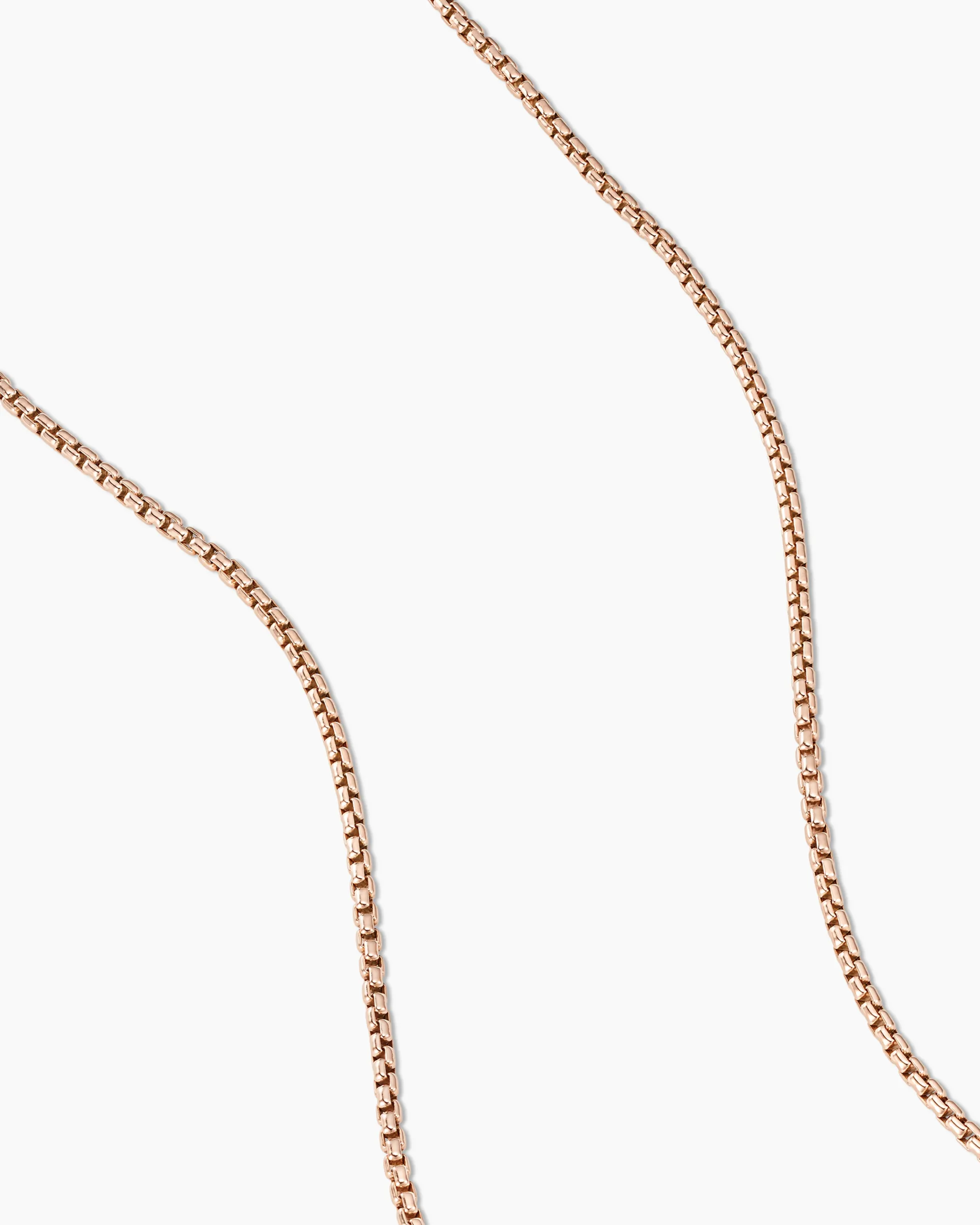 Box Chain Necklace 18K Rose Gold, 2.7mm