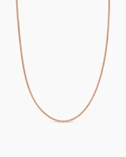 Box Chain Necklace 18K Rose Gold, 1.7mm