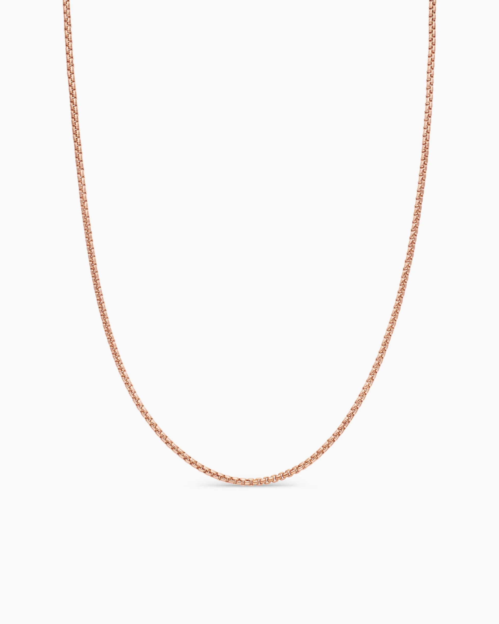 Box Chain Necklace 18K Rose Gold, 1.7mm