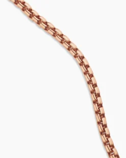 Box Chain Necklace 18K Rose Gold, 1.7mm