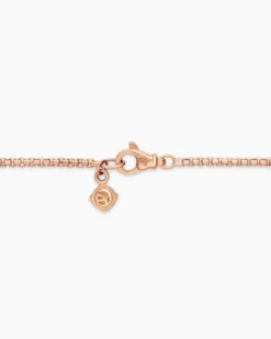 Box Chain Necklace 18K Rose Gold, 1.7mm