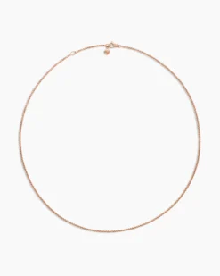 Box Chain Necklace 18K Rose Gold, 1.7mm