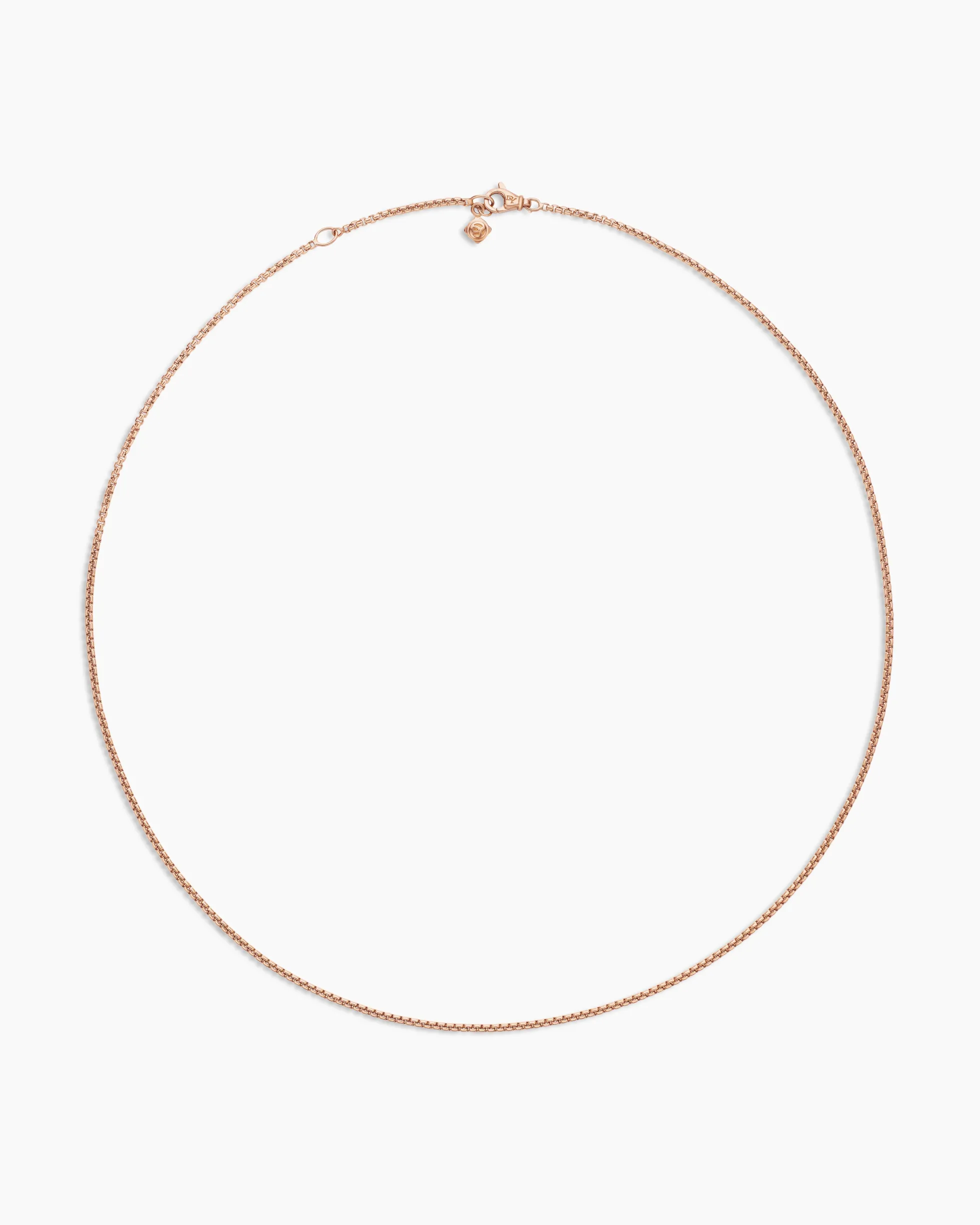 Box Chain Necklace 18K Rose Gold, 1.7mm