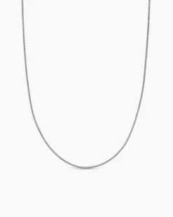 Box Chain Necklace 18K White Gold, 1.7mm