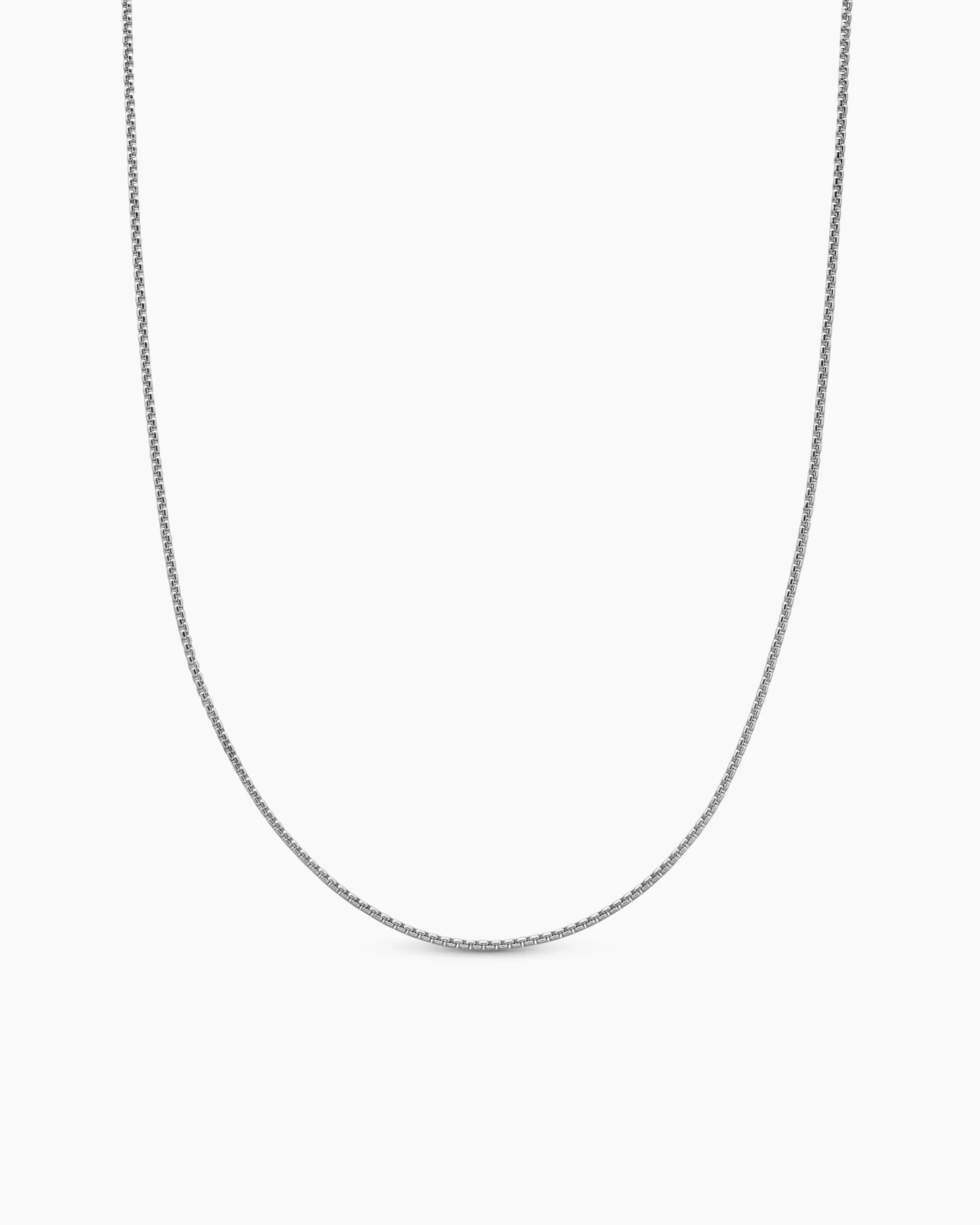 Box Chain Necklace 18K White Gold, 1.7mm