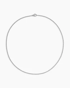 Box Chain Necklace 18K White Gold, 1.7mm