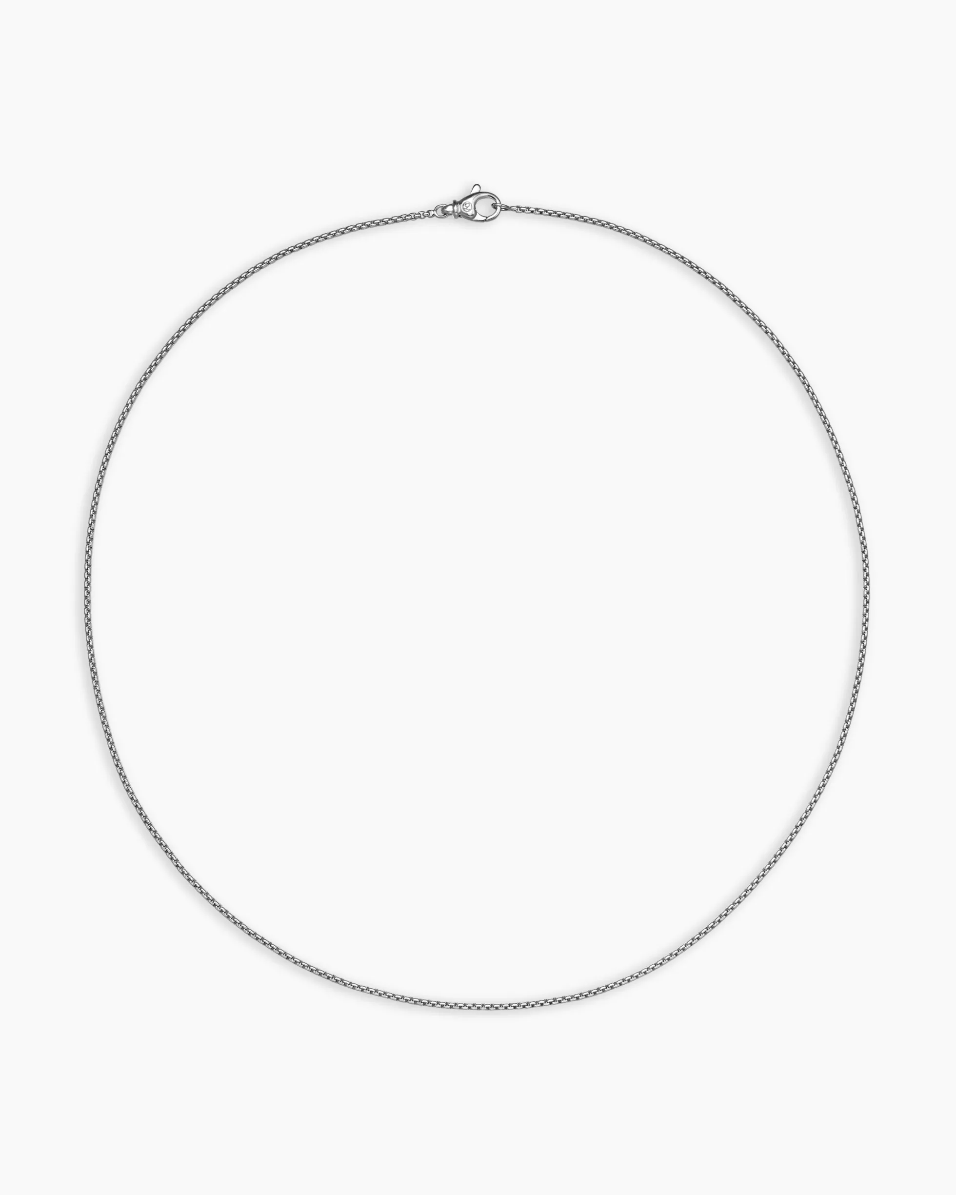 Box Chain Necklace 18K White Gold, 1.7mm