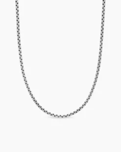 Box Chain Necklace 18K White Gold, 2.7mm