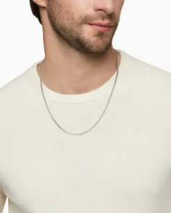 Box Chain Necklace 18K White Gold, 2.7mm