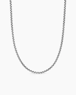 Box Chain Necklace 18K White Gold, 2.7mm