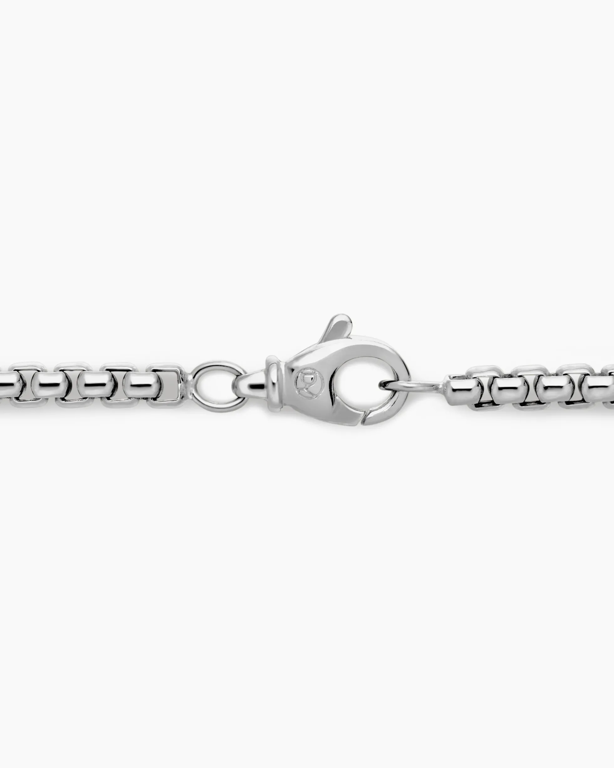 Box Chain Necklace 18K White Gold, 3.4mm