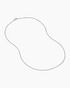 Box Chain Necklace 18K White Gold, 1.7mm