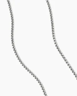 Box Chain Necklace 18K White Gold, 1.7mm