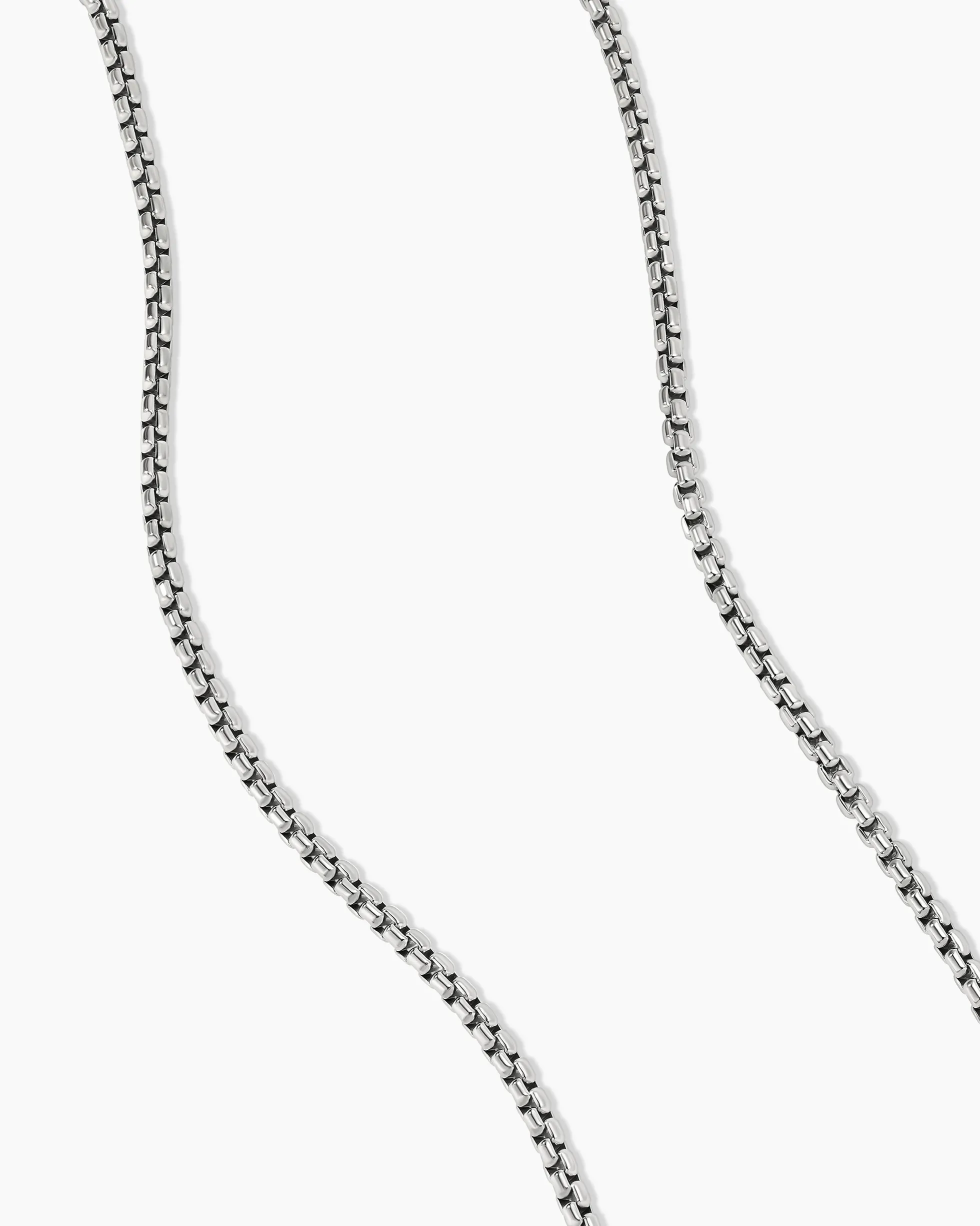 Box Chain Necklace 18K White Gold, 1.7mm