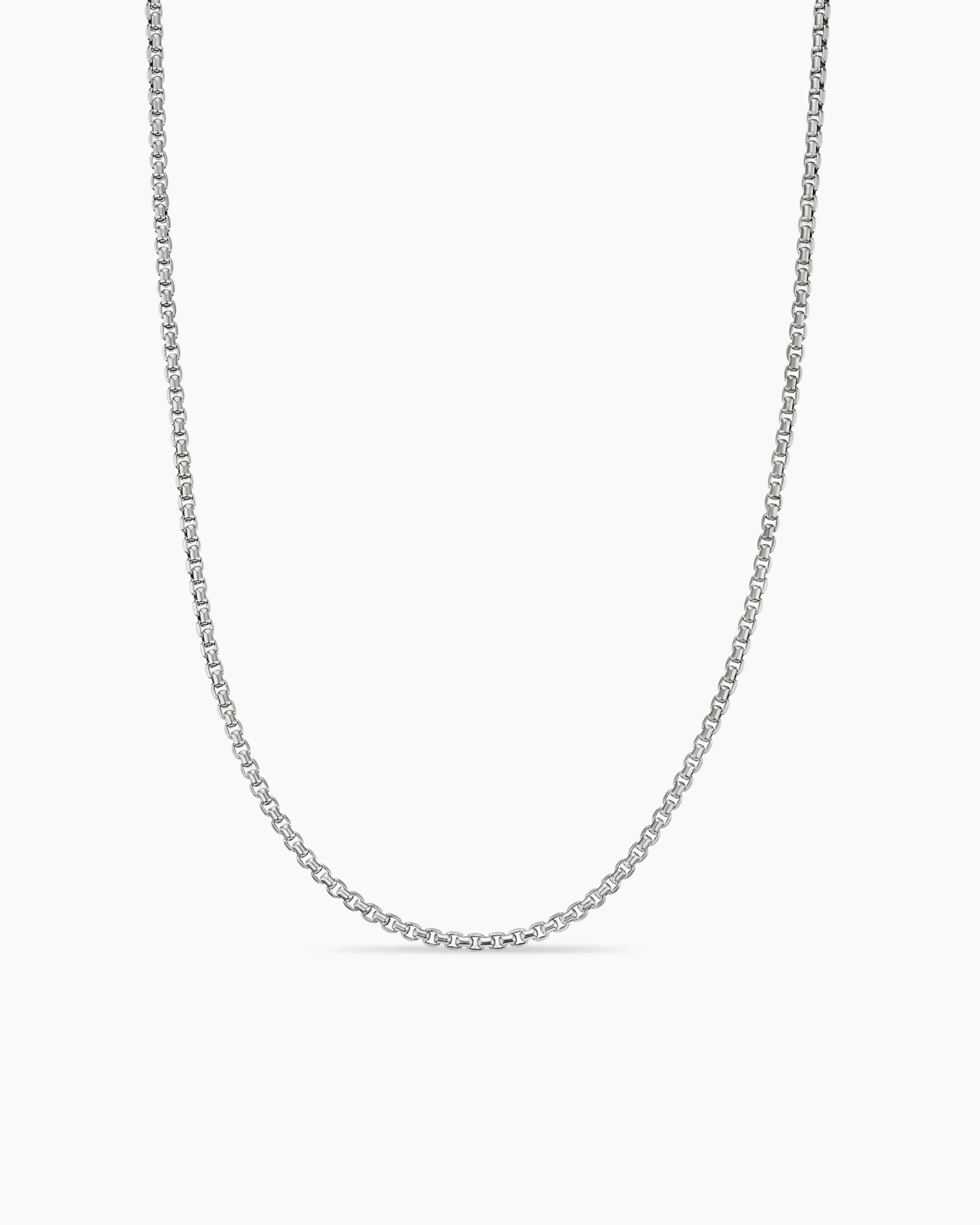 Box Chain Necklace 18K White Gold, 1.7mm