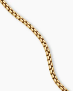 Box Chain Necklace 18K Yellow Gold, 3.4mm