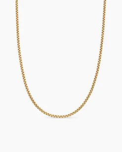 Box Chain Necklace 18K Yellow Gold, 2.7mm