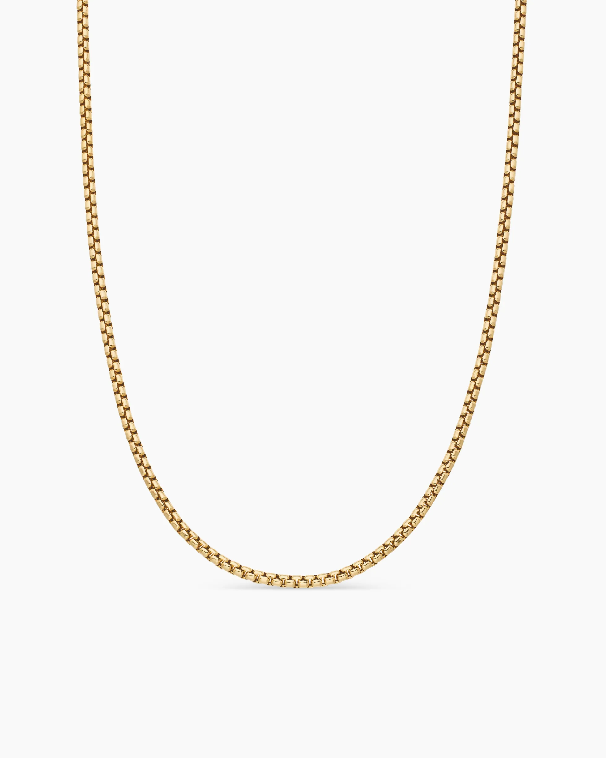 Box Chain Necklace 18K Yellow Gold, 2.7mm