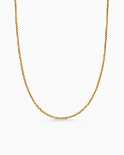 Box Chain Necklace 18K Yellow Gold, 1.7mm