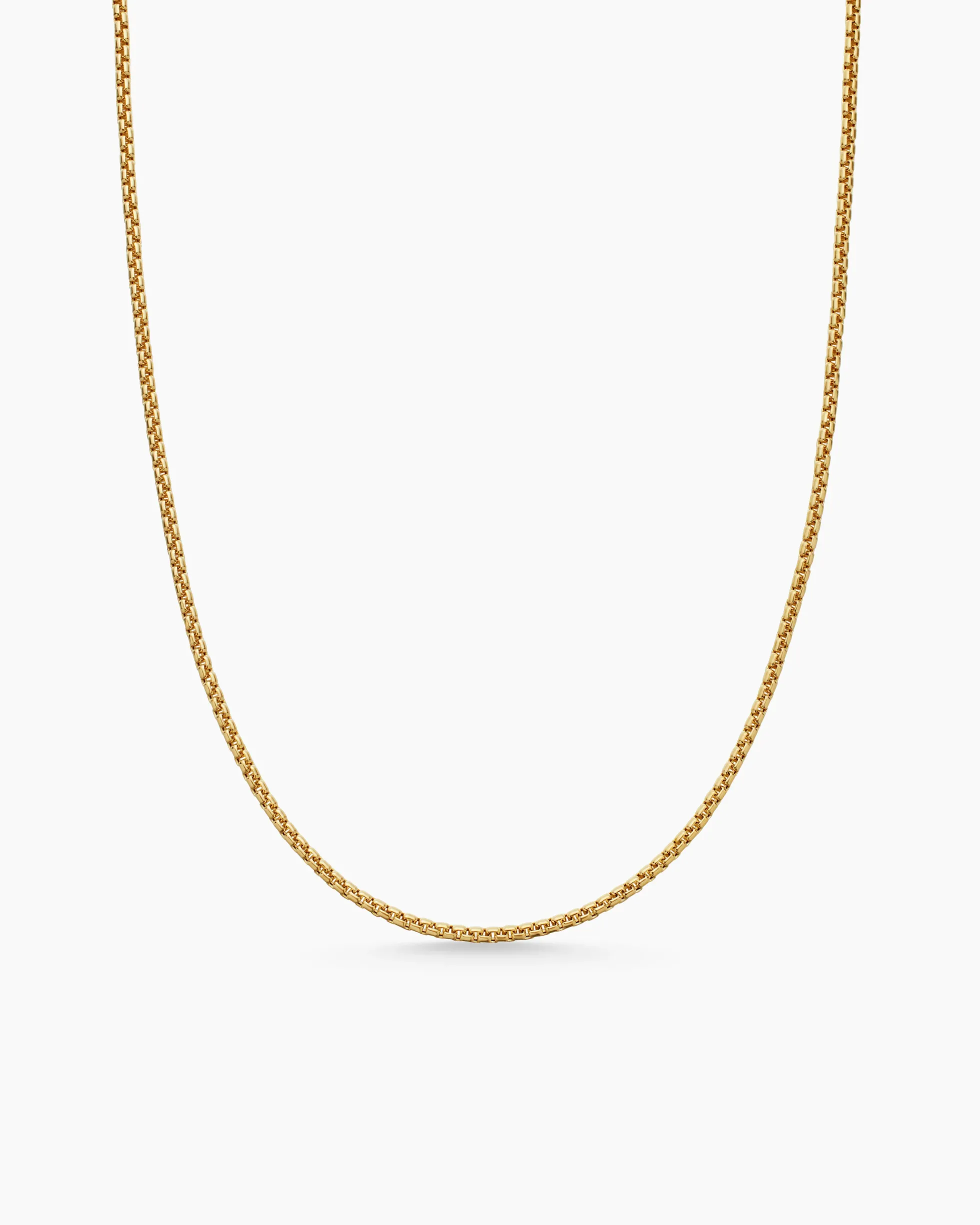 Box Chain Necklace 18K Yellow Gold, 1.7mm