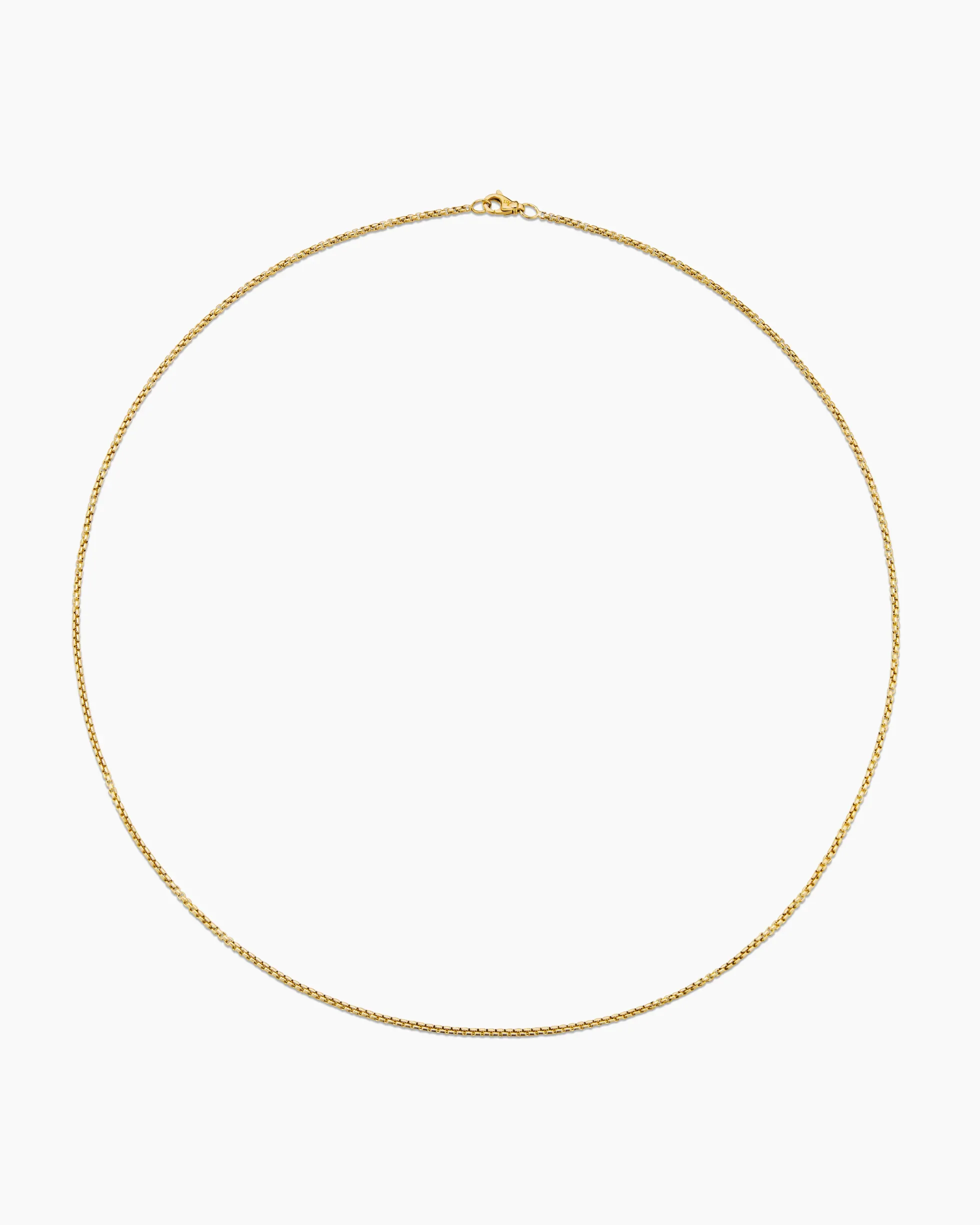 Box Chain Necklace 18K Yellow Gold, 1.7mm