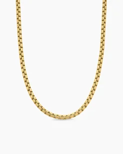 Box Chain Necklace 18K Yellow Gold, 5mm