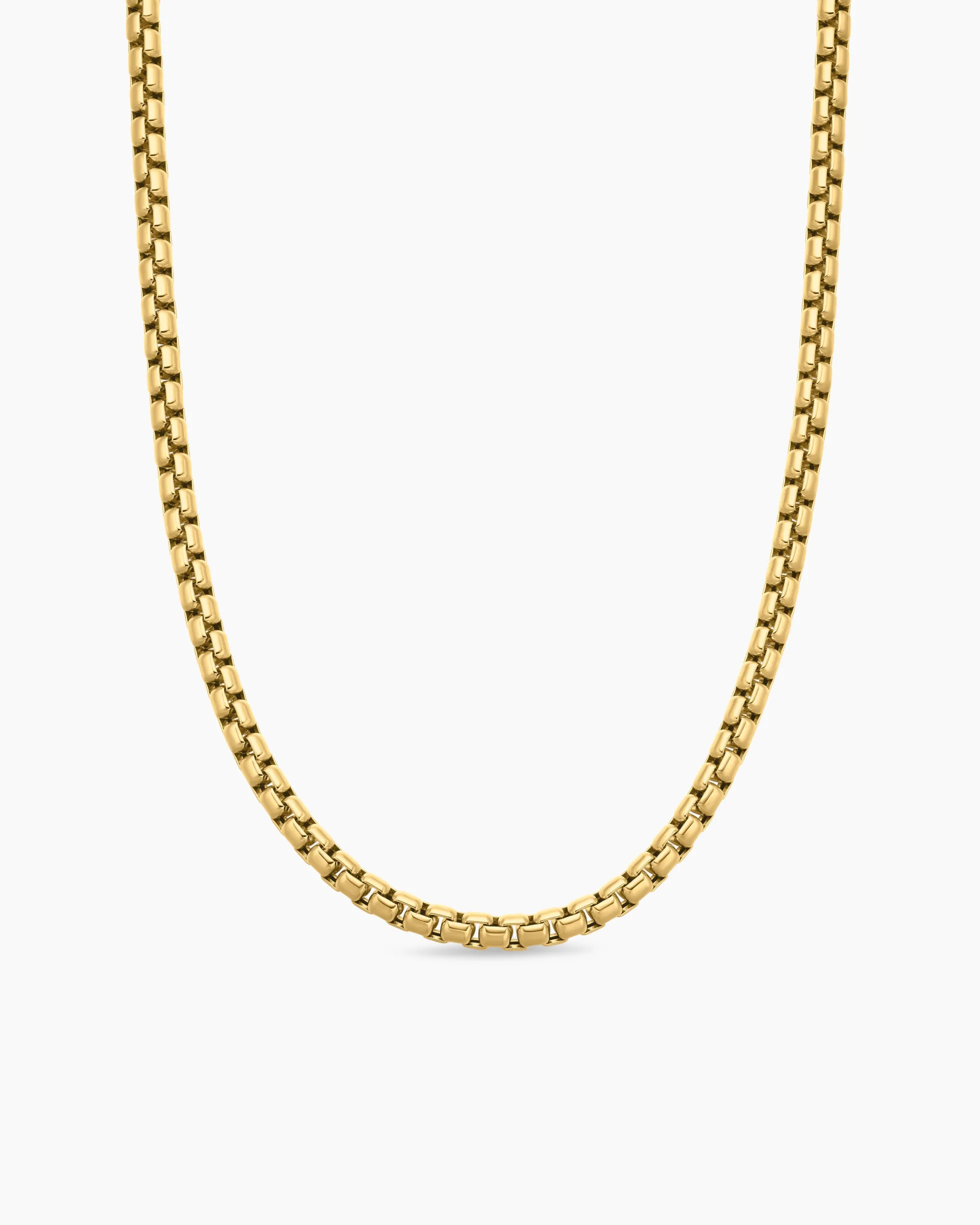 Box Chain Necklace 18K Yellow Gold, 5mm
