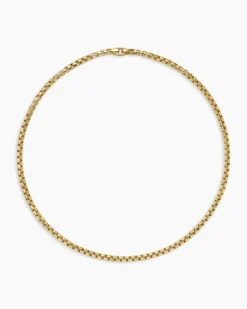 Box Chain Necklace 18K Yellow Gold, 5mm
