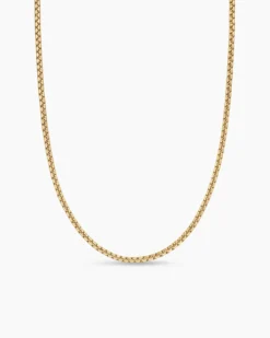 Box Chain Necklace 18k Yellow Gold, 2.7mm