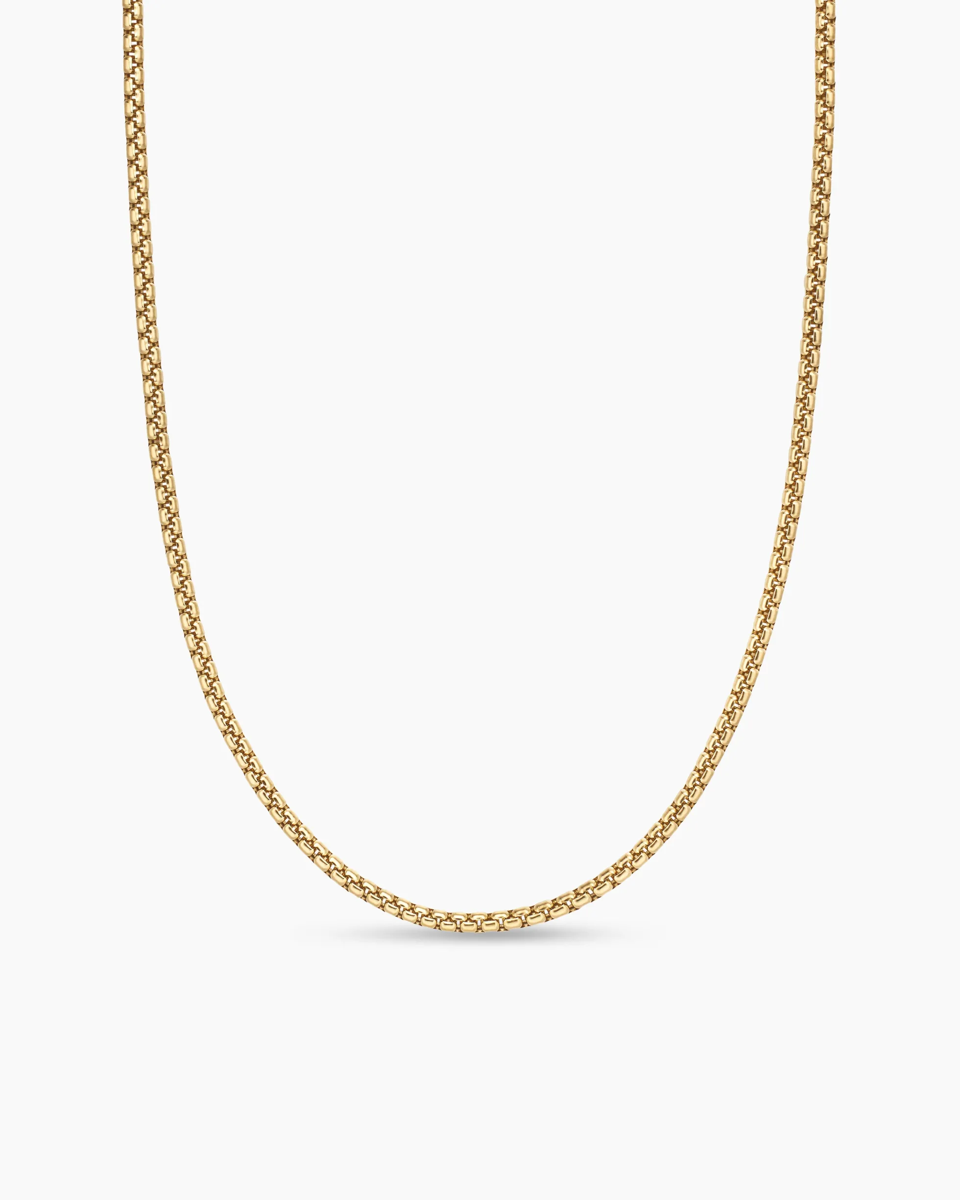 Box Chain Necklace 18k Yellow Gold, 2.7mm