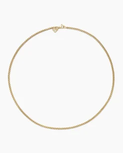 Box Chain Necklace 18k Yellow Gold, 2.7mm