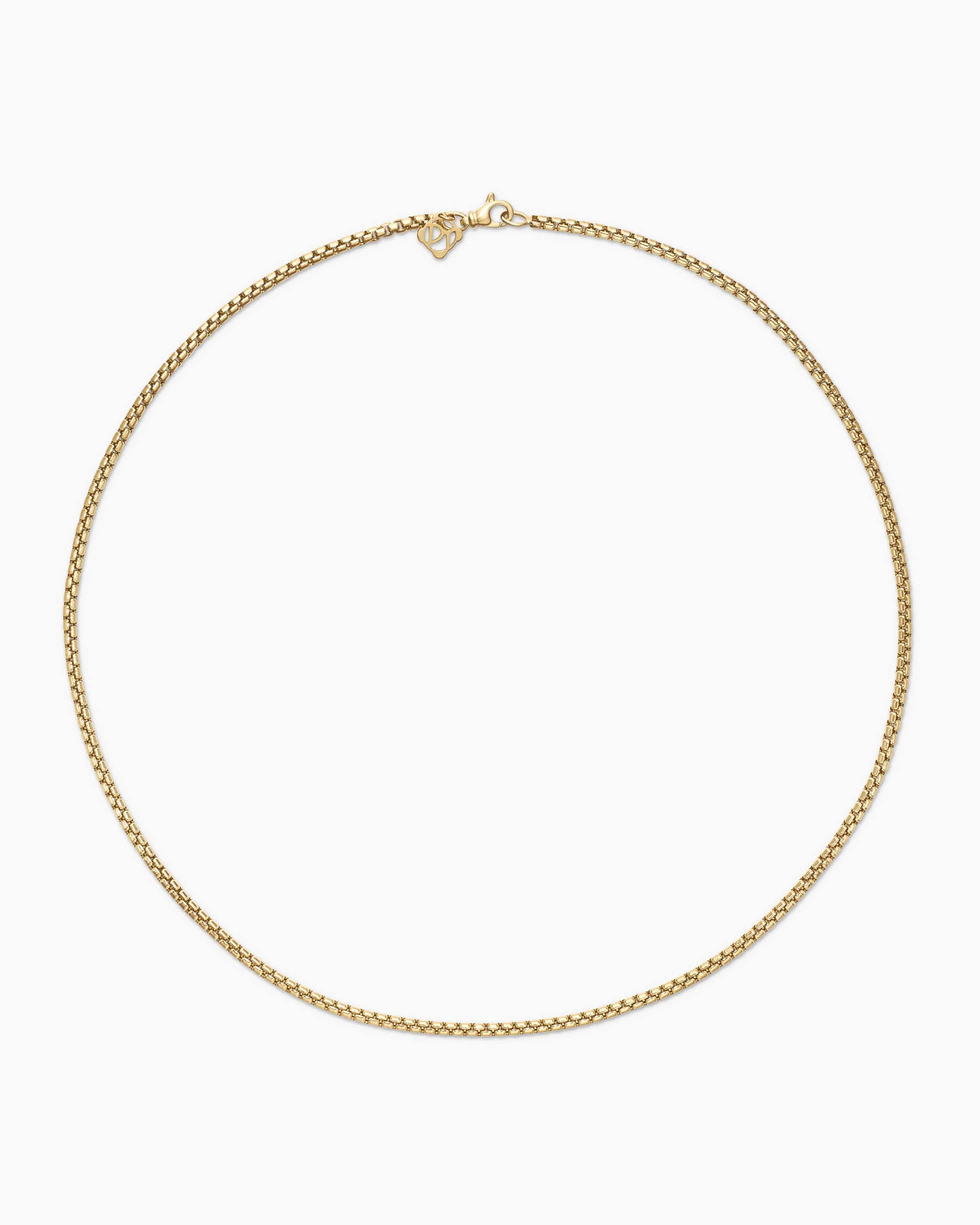 Box Chain Necklace 18k Yellow Gold, 2.7mm
