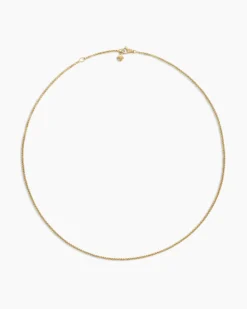 Box Chain Necklace 18K Yellow Gold, 1.7mm