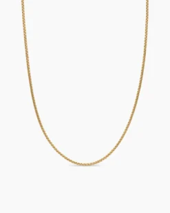 Box Chain Necklace 18K Yellow Gold, 1.7mm