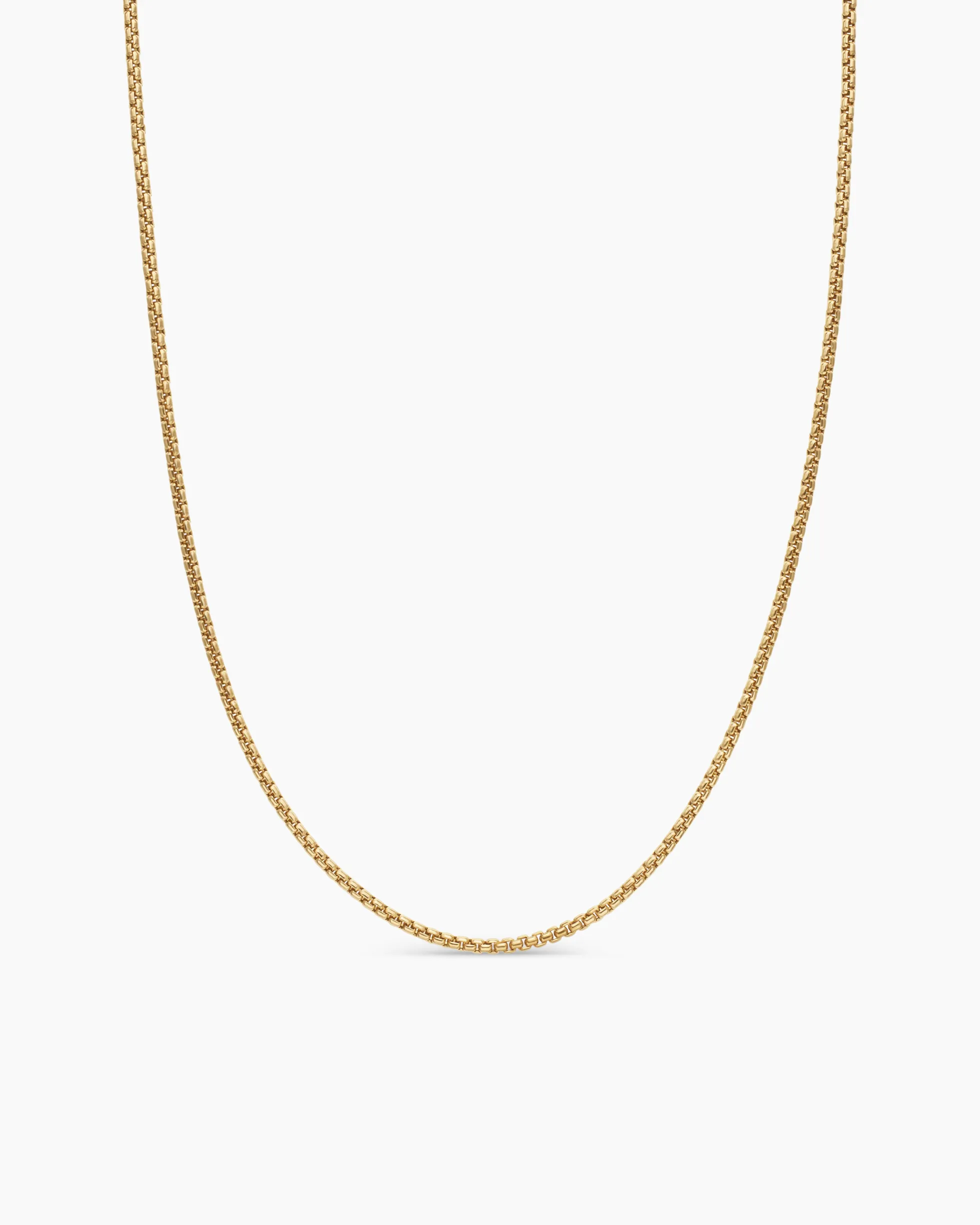 Box Chain Necklace 18K Yellow Gold, 1.7mm