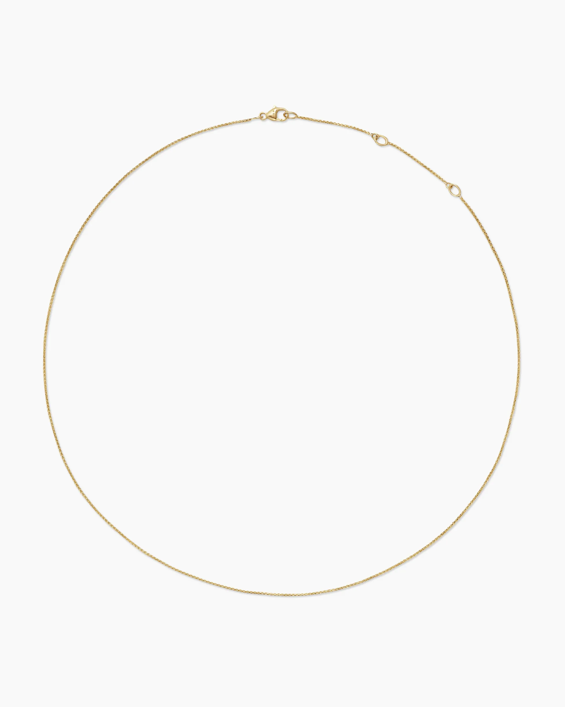 Box Chain Necklace 18K Yellow Gold, 1mm