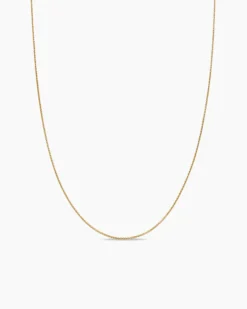 Box Chain Necklace 18K Yellow Gold, 1.25mm