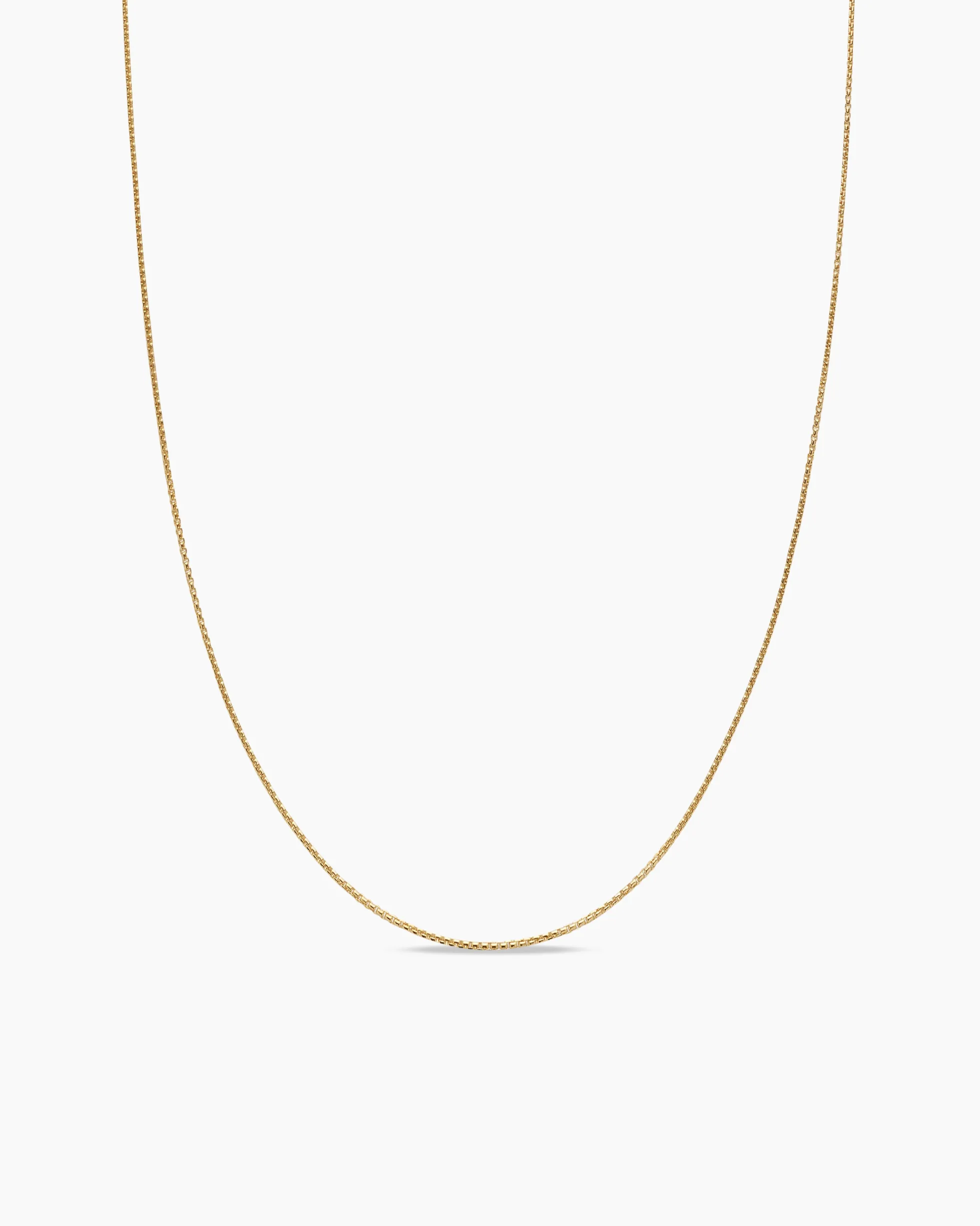 Box Chain Necklace 18K Yellow Gold, 1.25mm