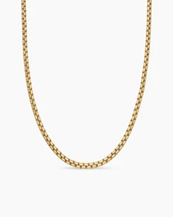 Box Chain Necklace 18K Yellow Gold, 3.6mm