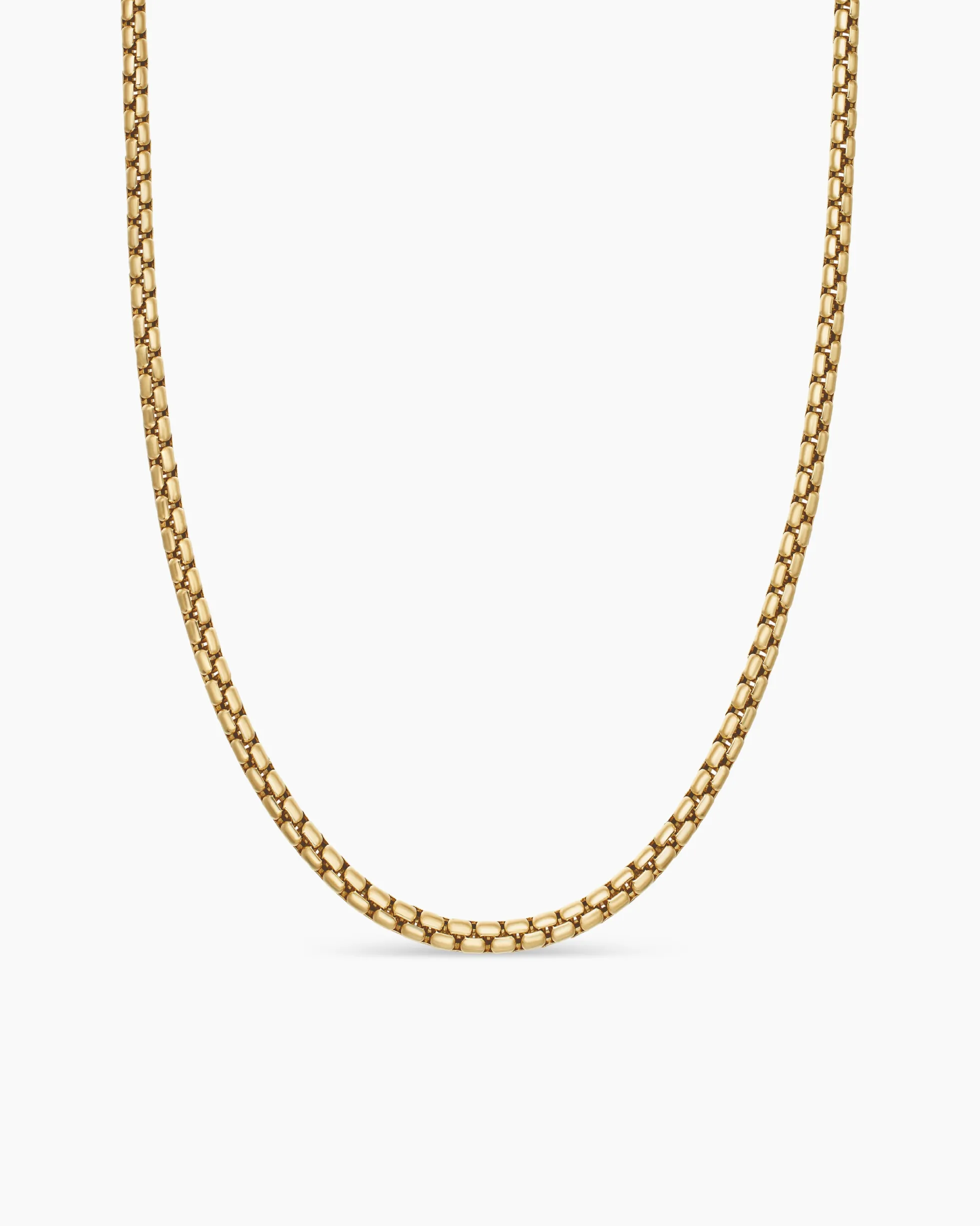Box Chain Necklace 18K Yellow Gold, 3.6mm