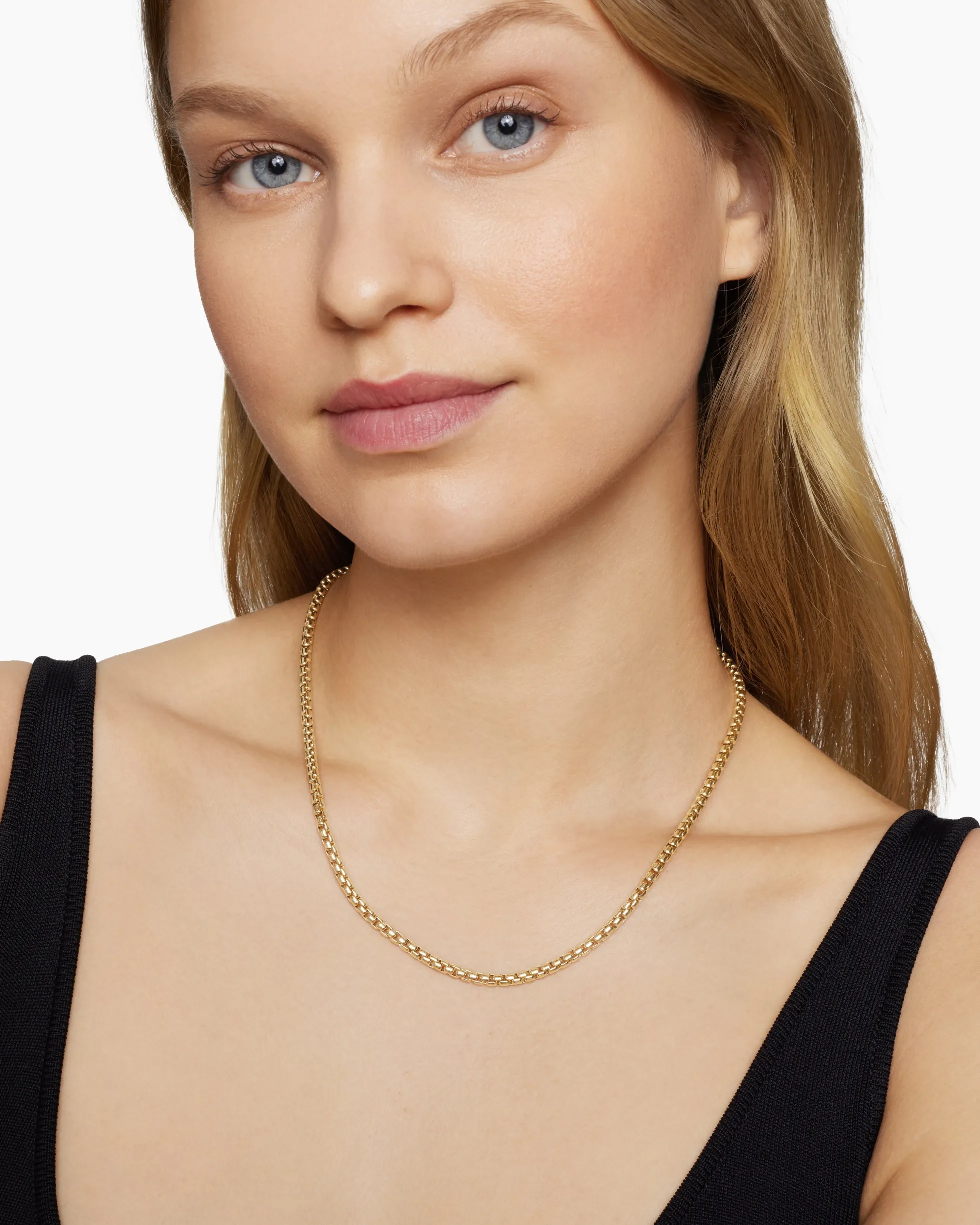Box Chain Necklace 18K Yellow Gold, 3.6mm
