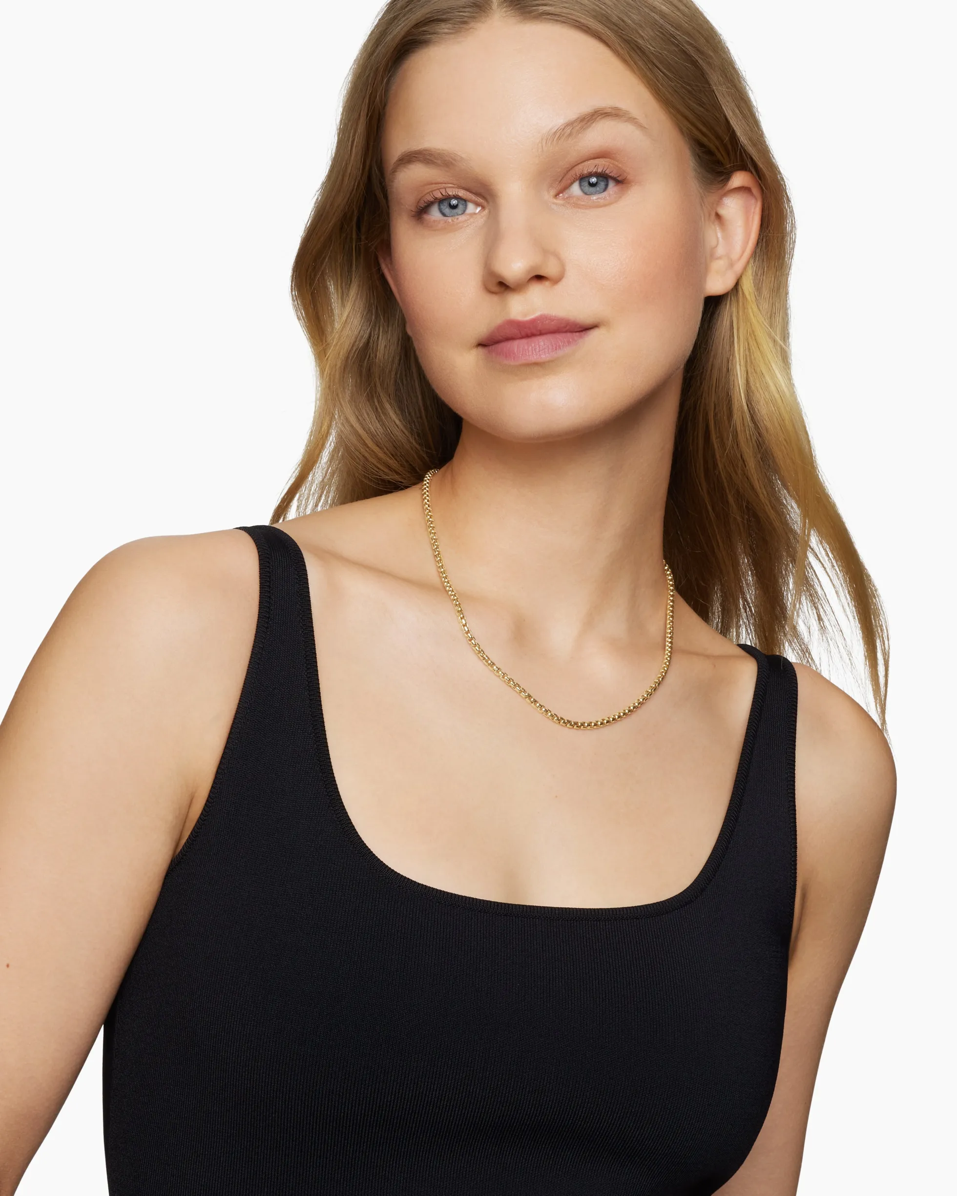 Box Chain Necklace 18K Yellow Gold, 3.6mm