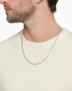 Box Chain Necklace Platinum, 2.7mm