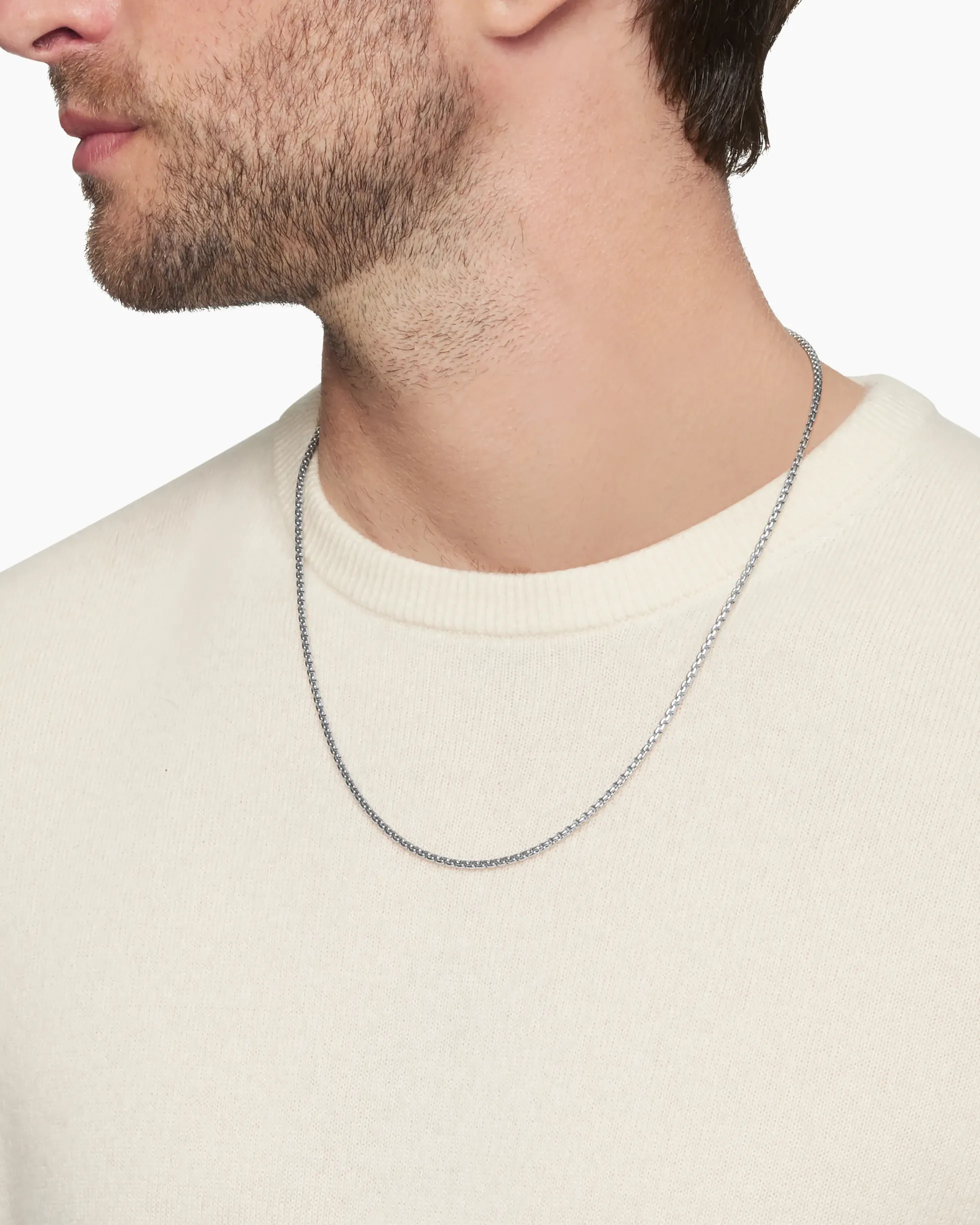 Box Chain Necklace Platinum, 2.7mm
