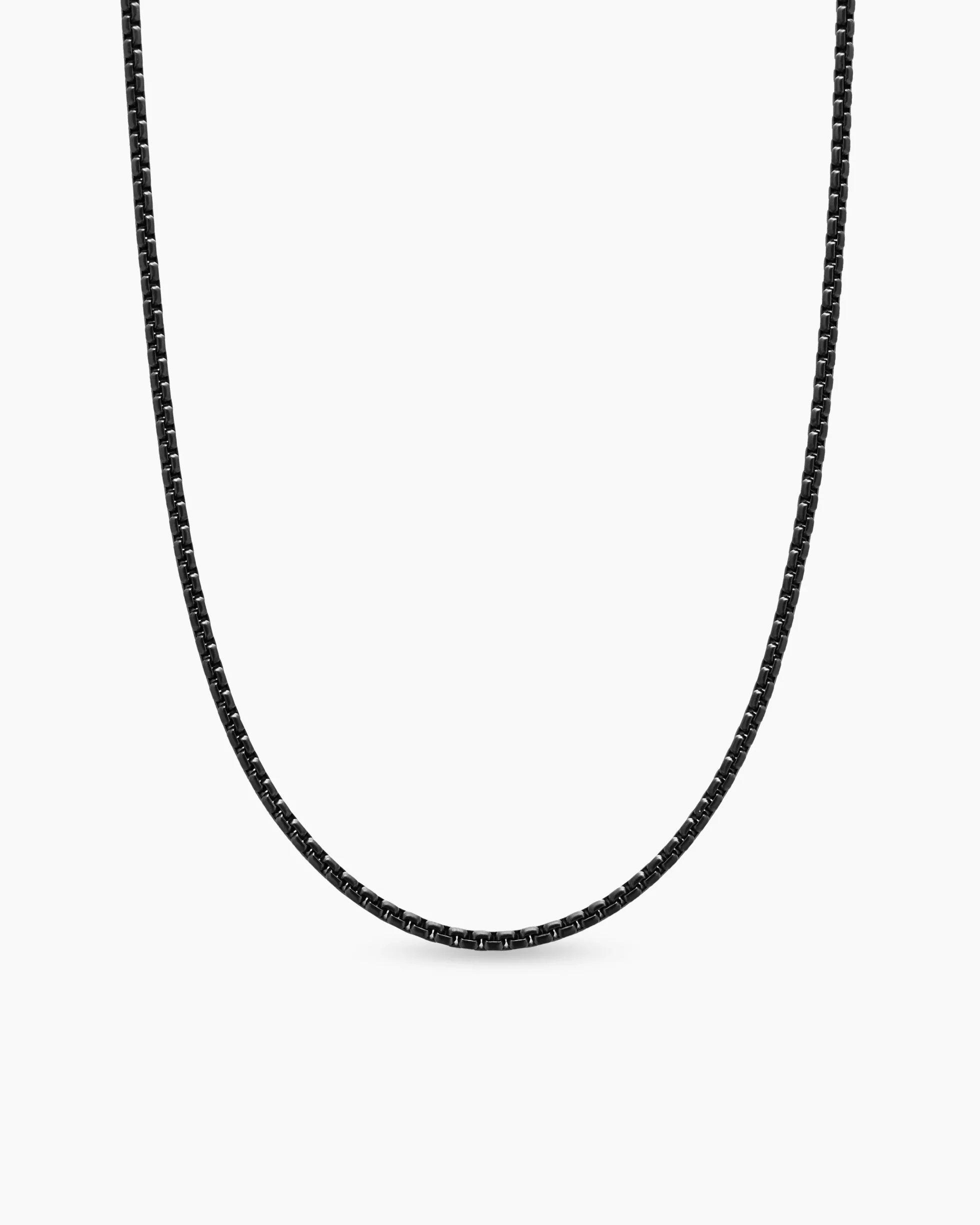 Box Chain Necklace Stainless Steel with Black PVD Coating, 2.7mm