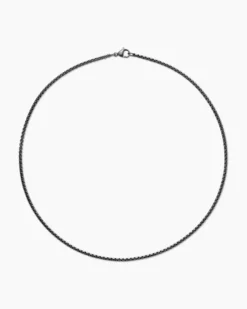 Box Chain Necklace Stainless Steel with Black PVD Coating, 2.7mm