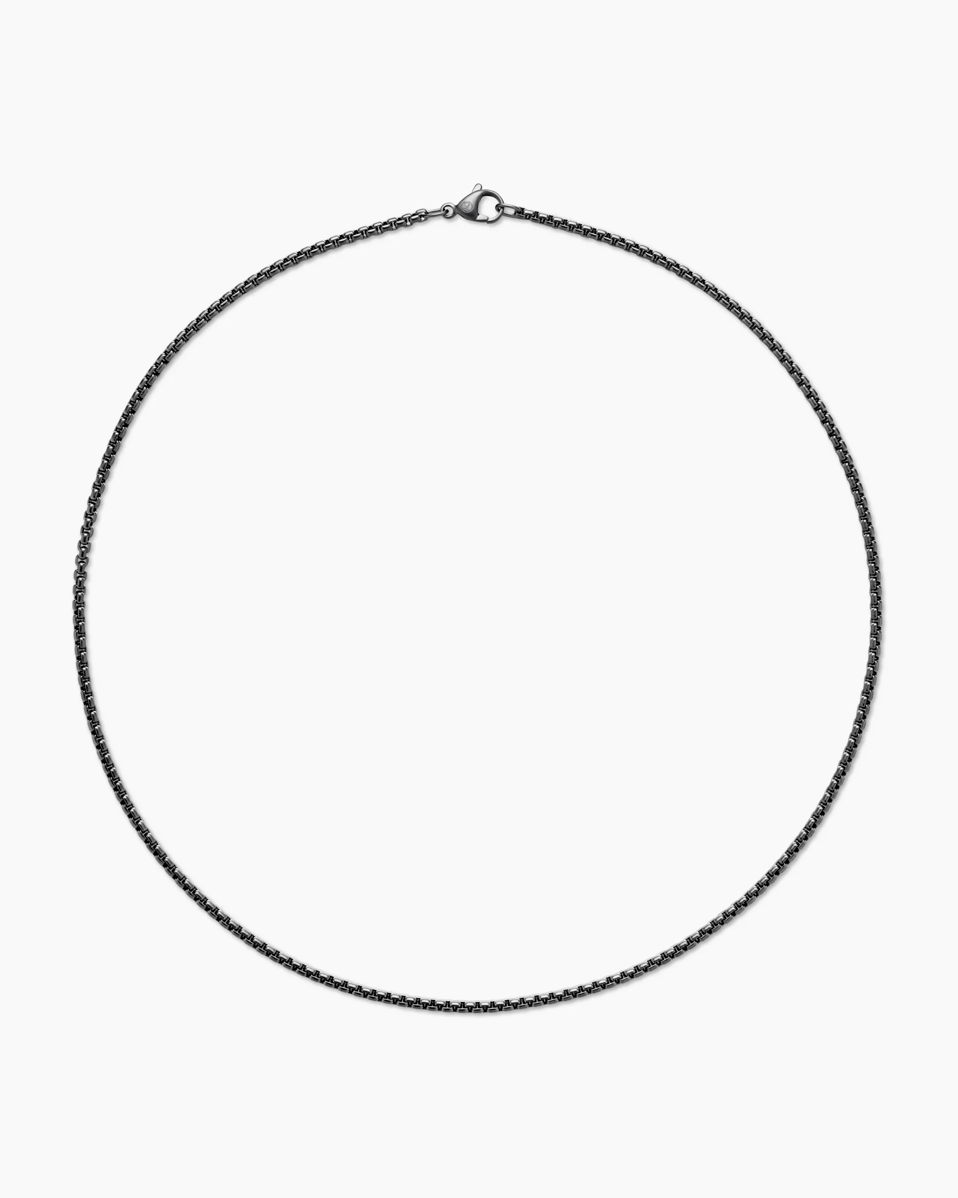 Box Chain Necklace Stainless Steel with Black PVD Coating, 2.7mm