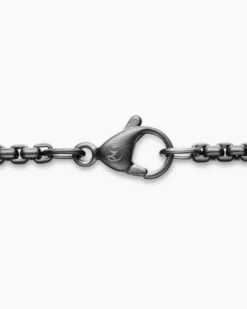 Box Chain Necklace Stainless Steel with Black PVD Coating, 2.7mm